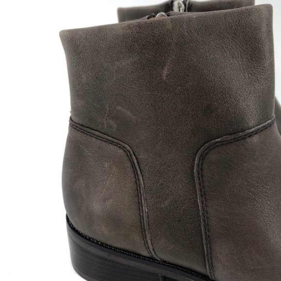 Franco Sarto Benny Burnished Leather Block Heel Ankle Booties Size 8.5 - Picture 2 of 8